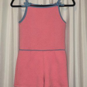 GINGERSNAPS Girls Sz12 Pink Romper with blue trim